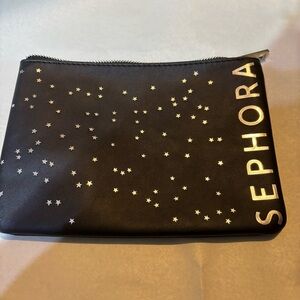 SEPHORA Women’s Black Starry Zip Top Cosmetic Pouch Case